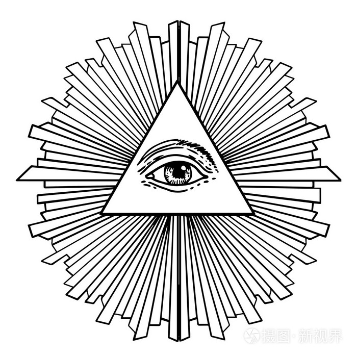 所有的眼睛都在三角形金字塔内