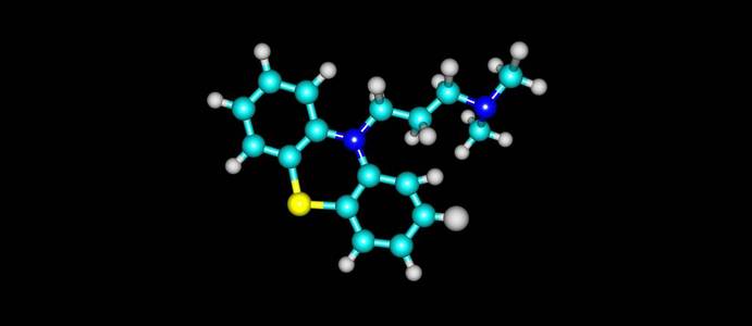 氯丙嗪分子结构上黑色孤立