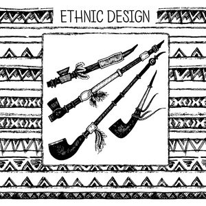 部落种族无缝。黑与白的颜色。邀请 web 纺织 壁纸 包装纸