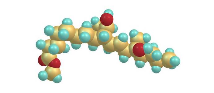 米索前列醇分子结构上白色孤立