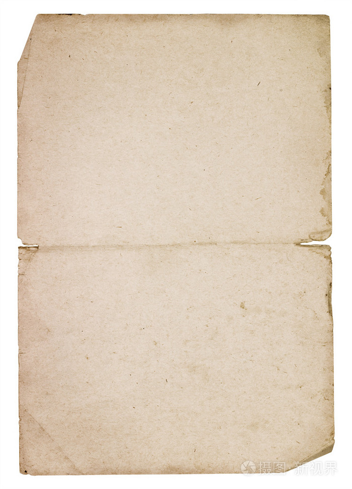 孤立在白色背景上的旧复古纸页