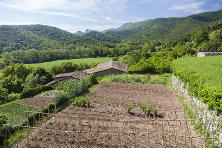 Garrotxa 地区的风景, 圣保罗, 加泰罗尼亚, 西班牙