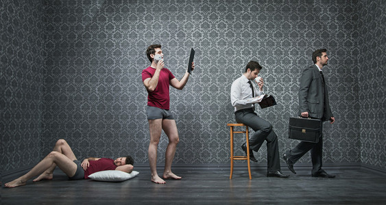 上班工作年轻上班族正准备工作照片