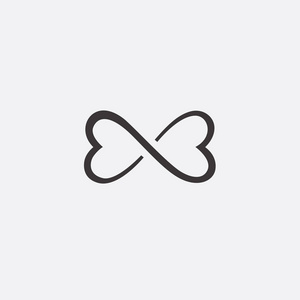 图形符号是爱的无限的符号,在心.情人节那天或婚礼的矢量图.