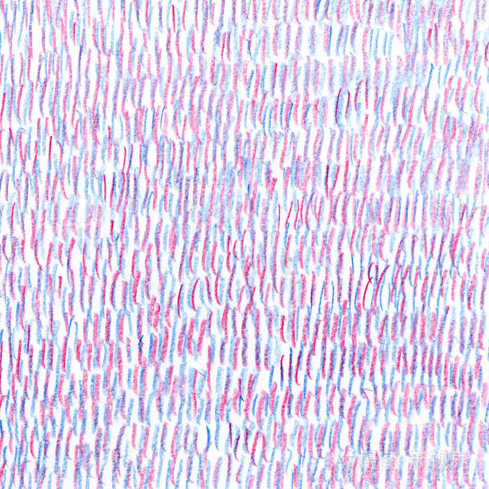 红色的蓝色纹理用彩色铅笔垂直描边手绘网页的背景抽象结构模式