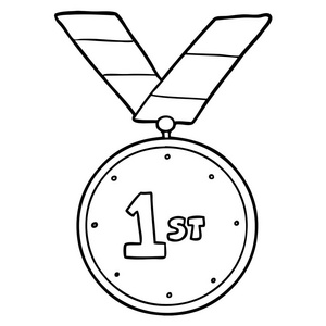 卡通运动奖章矢量插画图片