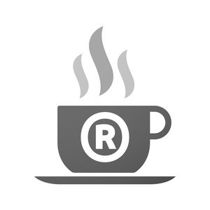 用注册的商标符号的咖啡杯图标