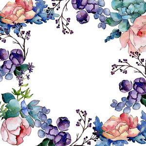 水彩花框图片 水彩花框素材 水彩花框插画 摄图新视界