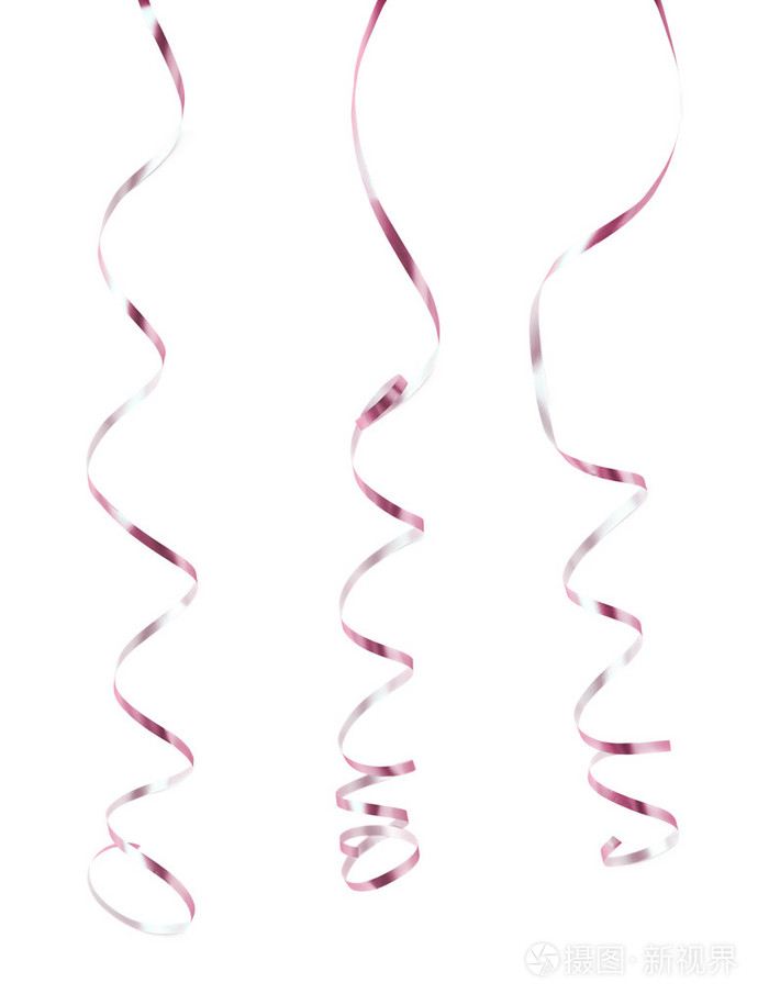孤立的卷曲或光滑的丝带