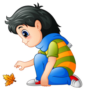 花园落叶卡通图片