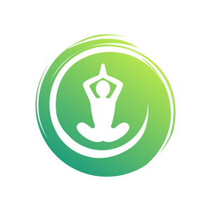 冥想图标线符号.