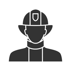 在白色背景上隔离的消防员字形图标照片