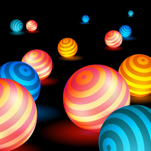 发光的球体表面 霓虹灯球 明亮的抽象的谎言