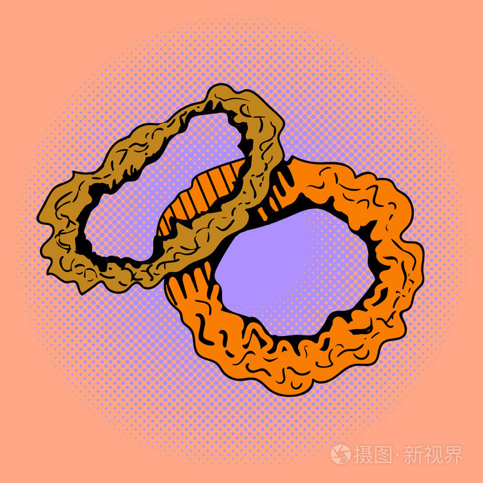 洋葱圈波普艺术矢量图