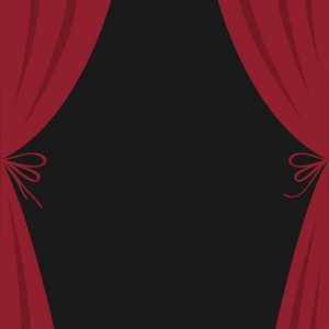 红色的丝绸舞台幕布图片