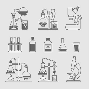 化学玻璃器皿图标集