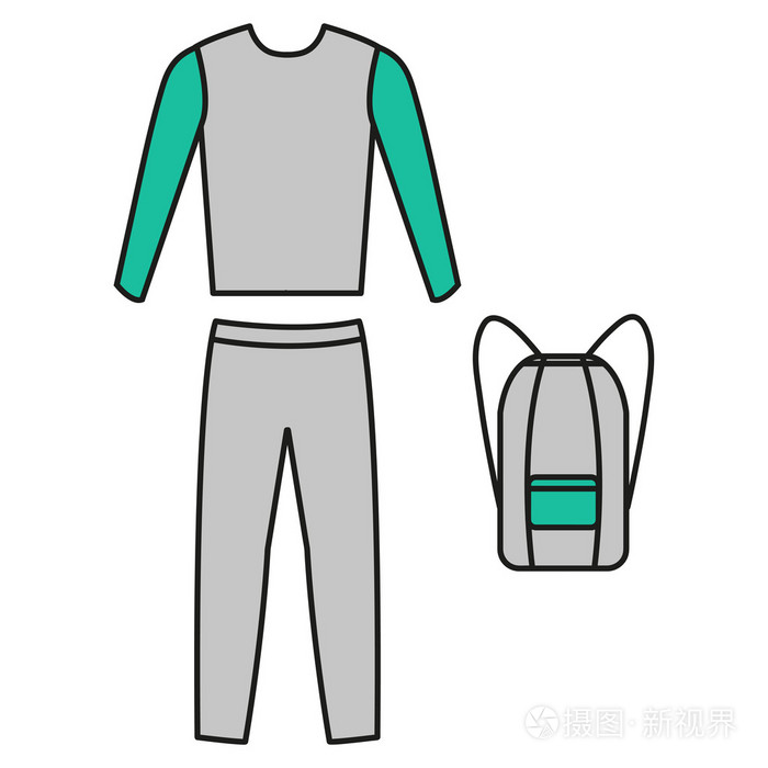 插画 运动服矢量.运动服图标健身.男装运动套装矢量.eps