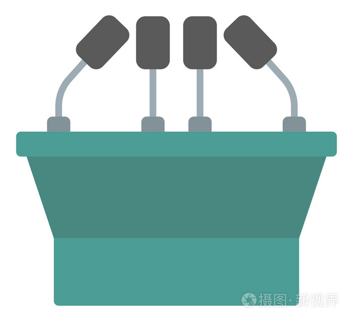 研讨会演讲讲台与麦克风插画-正版商用图片0ejut3-摄图新视界