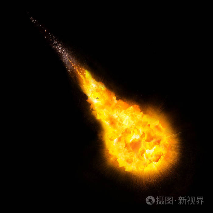火球(火球) 在黑色背景上