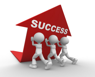 方案一成功一词带有箭头的推动者照片