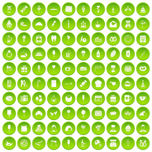 100糖果图标设置绿色圆圈