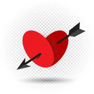 心被丘比特的箭刺穿照片