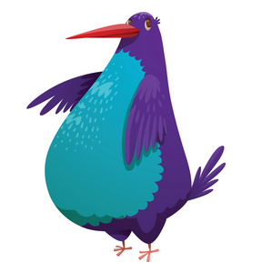美丽的热带脂肪鸟，明亮的紫色蓝色壮举