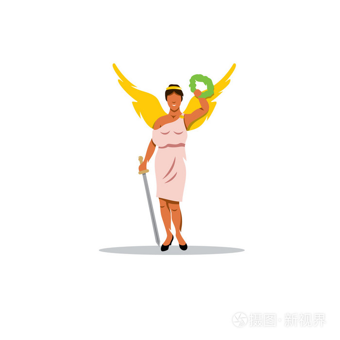 希腊神话中胜利女神.矢量图插画-正版商用图片0ekjh7-摄图新视界