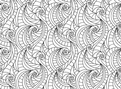 矢量无缝波背景的涂鸦画出的线条照片