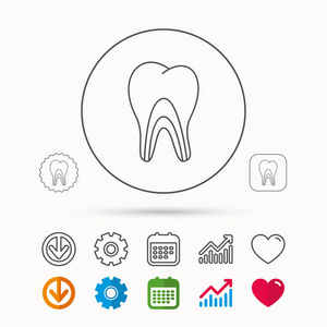 牙本质小管图标。牙医学标志