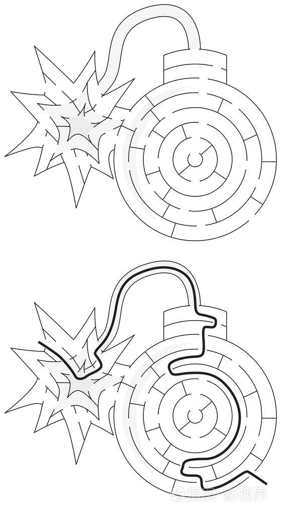 容易的炸弹迷宫插画-正版商用图片0ekrmw-摄图新视界