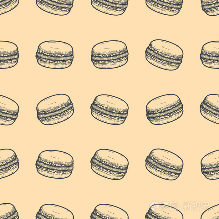 手绘无缝杏仁饼背景.矢量插画-正版商用图片0ekrz8-摄图新视界