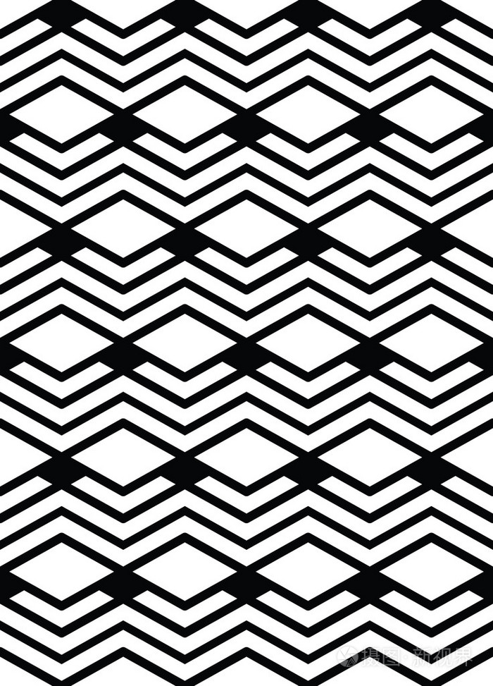 单色几何艺术无缝图案