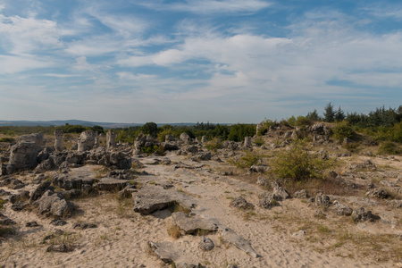 保加利亚瓦尔纳附近的石头沙漠 Pobiti 卡玛尼