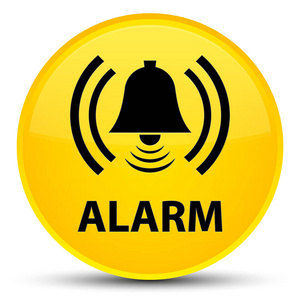 警报 (响铃图标) 特殊黄色圆形按钮照片