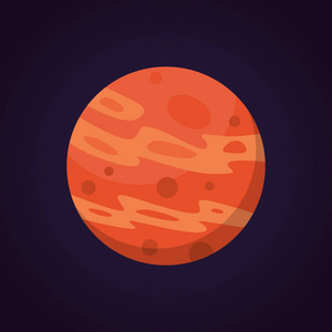 矢量卡通有趣的红色行星金星插图