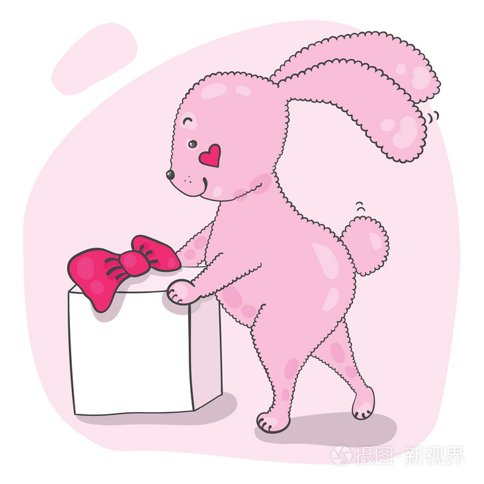 粉红色的小兔子