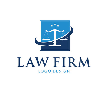 矢量标志设计插图为律师事务所业务, 律师, 辩护人, 法院司法