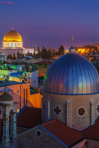 到了晚上，以色列耶路撒冷旧城