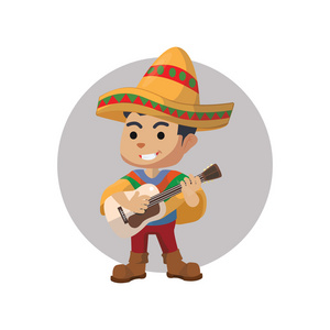 墨西哥男孩玩吉他