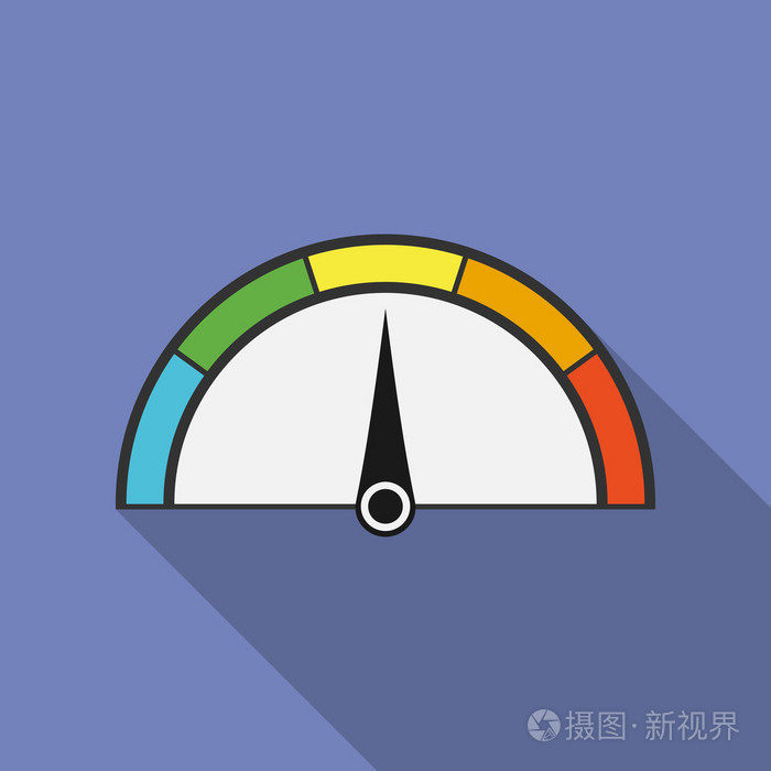 车速里程表的图标.平面样式