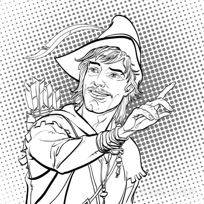 罗宾汉 》 中有羽毛的帽子.捍卫者弱.中世纪的传说.