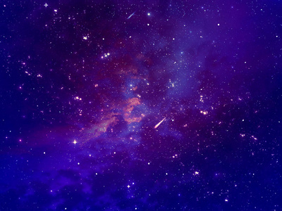 梦幻空间主题背景, 五颜六色的星星和云彩