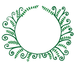 绿线叶矢量绿线圆叶花卉架照片