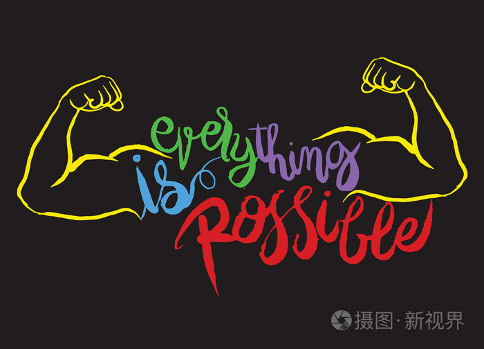 一切都是可能的cardstrong人手绘刻字邮政