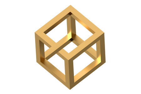 方形欢呼的男人站在破碎的不可能的三维混凝土字上报价-充满激情或