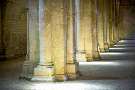 枫, 勃艮第修道院。著名的 Cistercian 修道院的内部枫, 联合国教科文组织世界遗产遗址自1981年以来, 在 Marm