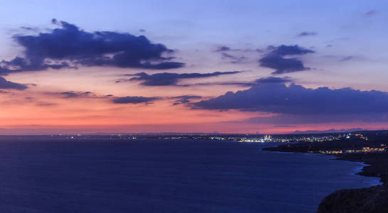 阿依从海角希腊在日落时的高度图片