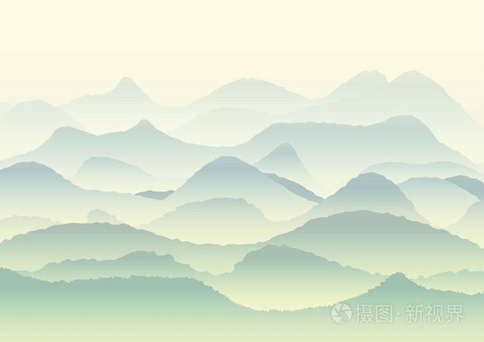 矢量风景与山 背景或壁纸插画 正版商用图片0em0h8 摄图新视界