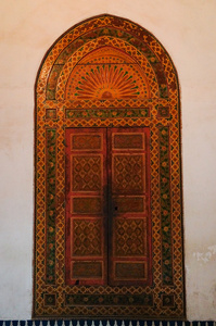 在巴伊亚州宫，摩洛哥马拉喀什的美丽门